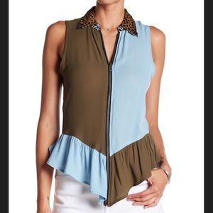 One Teaspoon Color Block Blouse